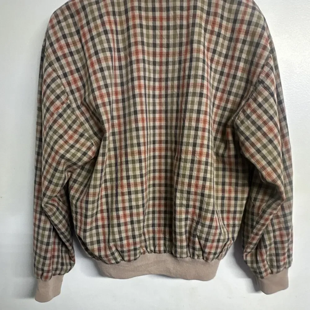 Vintage 90s Crocodile International Plaid Bomber Jacket Retro Tartan Harrington